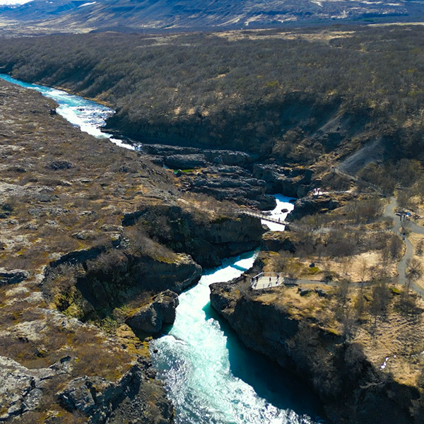 Hraunfossar, Barnafoss, Island