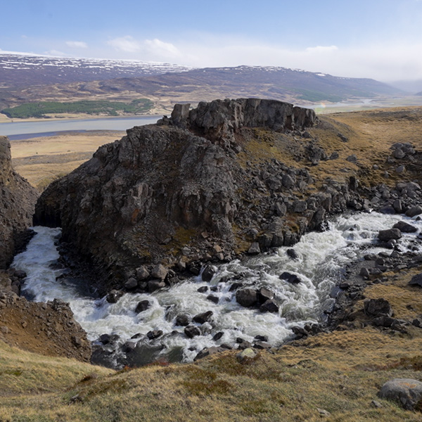 Scenic drive through Iceland's eastern fjords on the way to Hengifoss waterfall