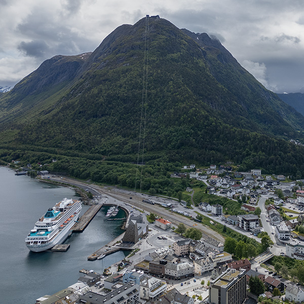 Åndalsnes, Norway, Romsdal Valley, Trollstigen Gjestegård, Trollveggen