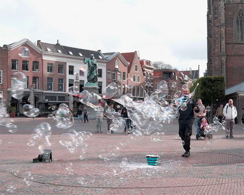 Grote Markt, the main square of Haarlem, Netherlands
