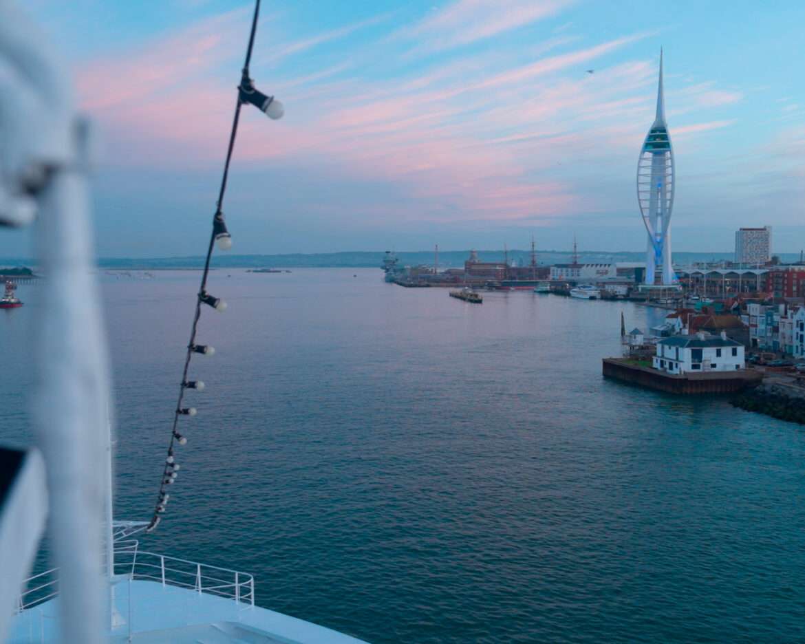Entrance to Portsmouth Harbour with the Spinnaker Tower in the background