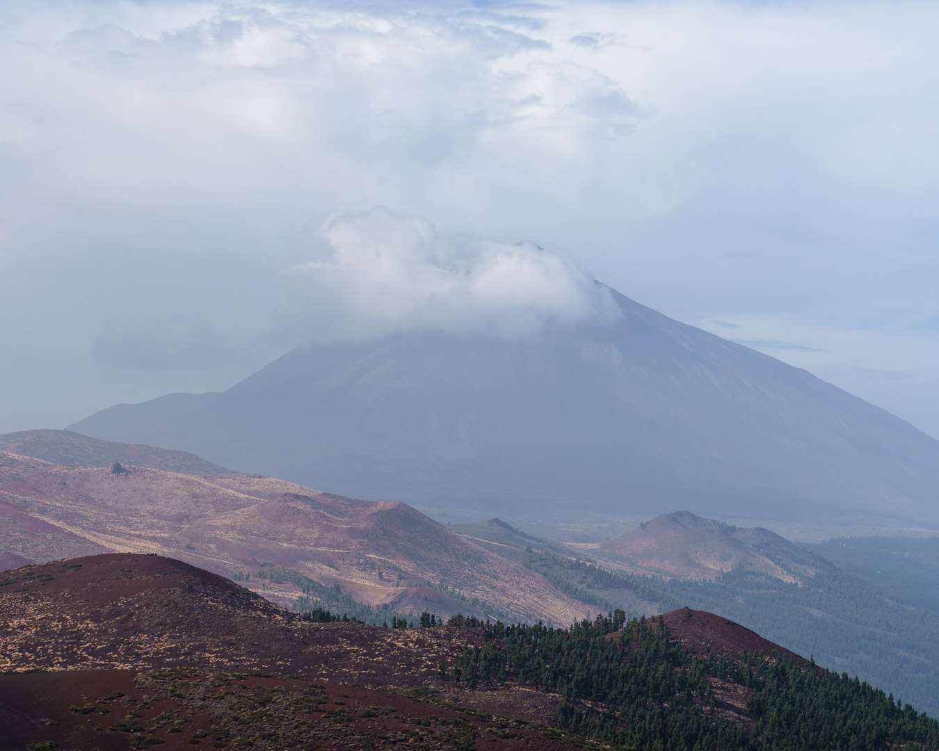 The Teide seen from the north with cloud standing on its shoulder, Tenerife