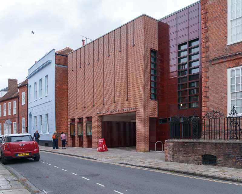The brick extension of Pallant House Gallery on North Pallant in Chichester